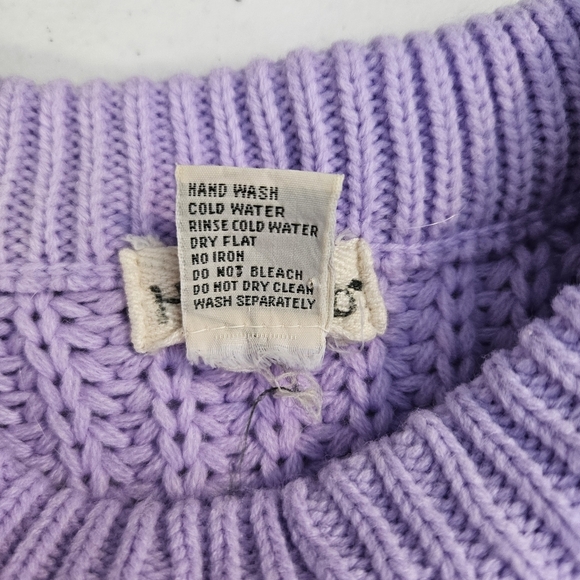 Vintage 90s Purple With White Stripe Oversized Sweater - Picture 5 of 5